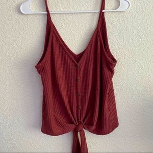 Button up tank, with a knot in the front.